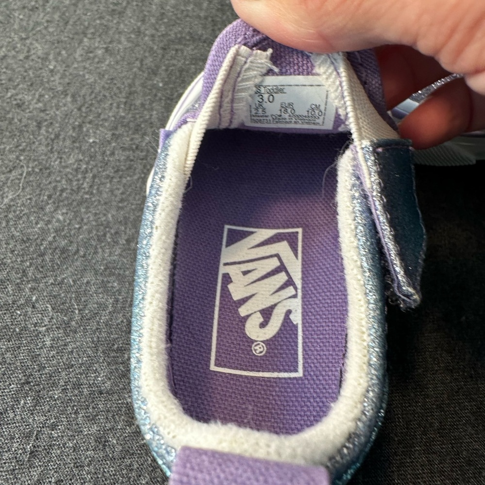 Toddler size 3 glitter Ombré slip on vans NWT - Picture 4 of 8